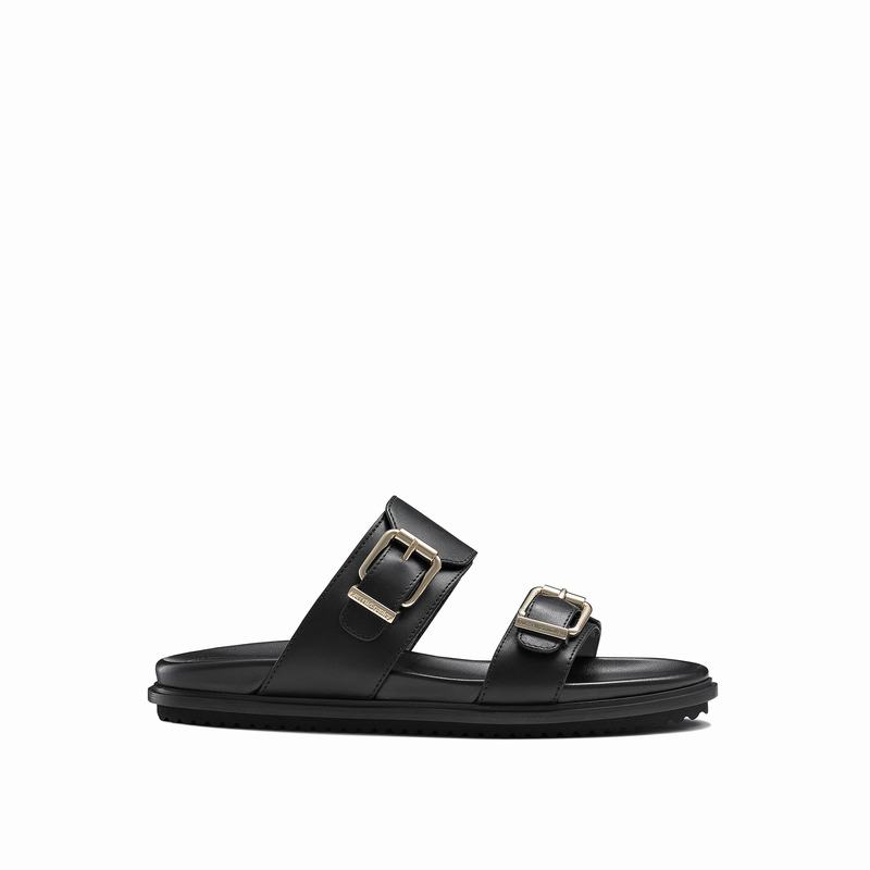 Russell & Bromley Island Two Buckle Sandals Women's Black [OJR5651OI]